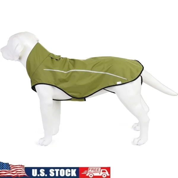 Adjustable Lightweight Breathable Reflective Dog Raincoat, Pet Jacket, with Leash Hole Small Medium Large Breeds