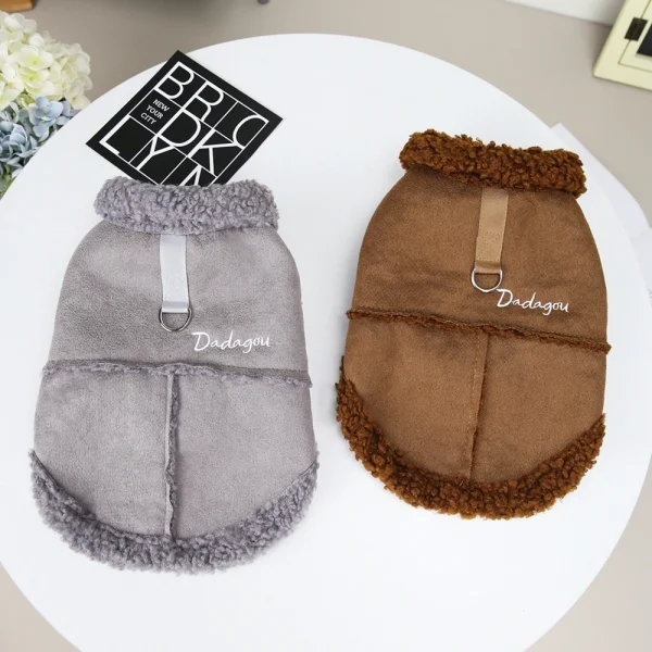 British Style Lamb Fleece Warm Dog Jacket